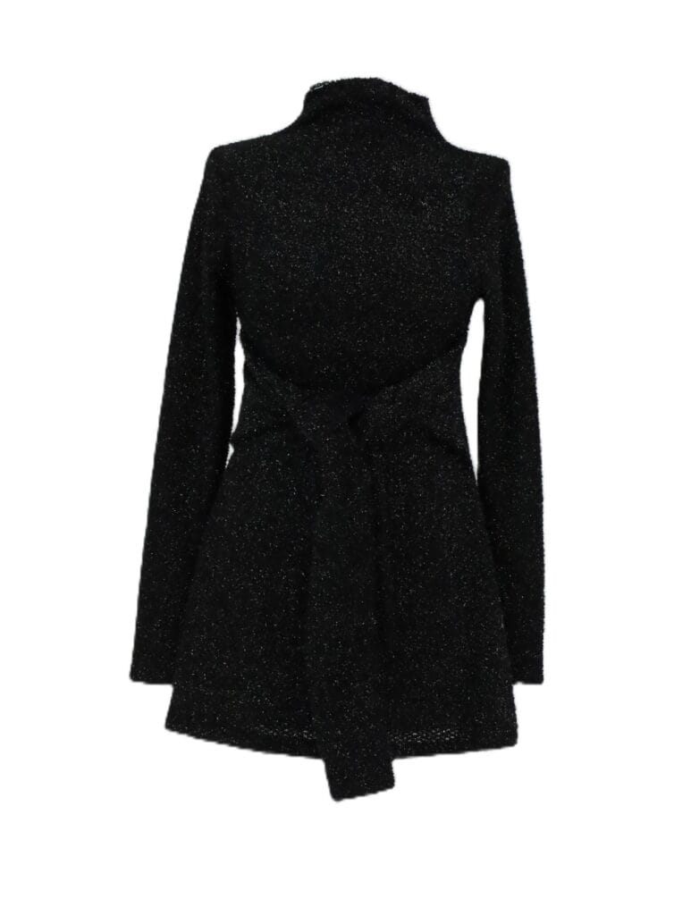 sukienka dzianinowa mini z dzianiny z długim rękawem, fason podkreślający talię.