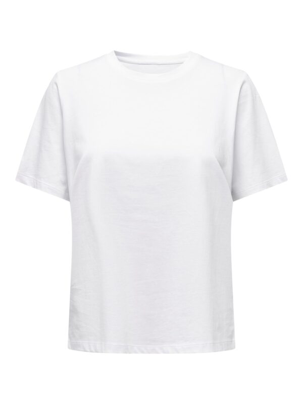 Biały damski t-shirt bawełniany z krótkim rękawem przód