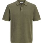 Dzianinowe polo męskie Jack & Jones o strukturze wafla z krótkim rękawem przód