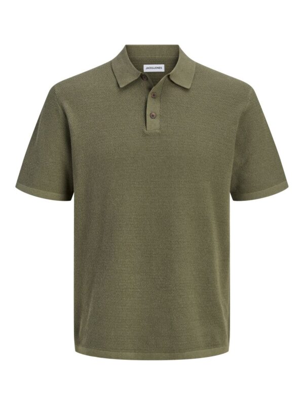 Dzianinowe polo męskie Jack & Jones o strukturze wafla z krótkim rękawem przód