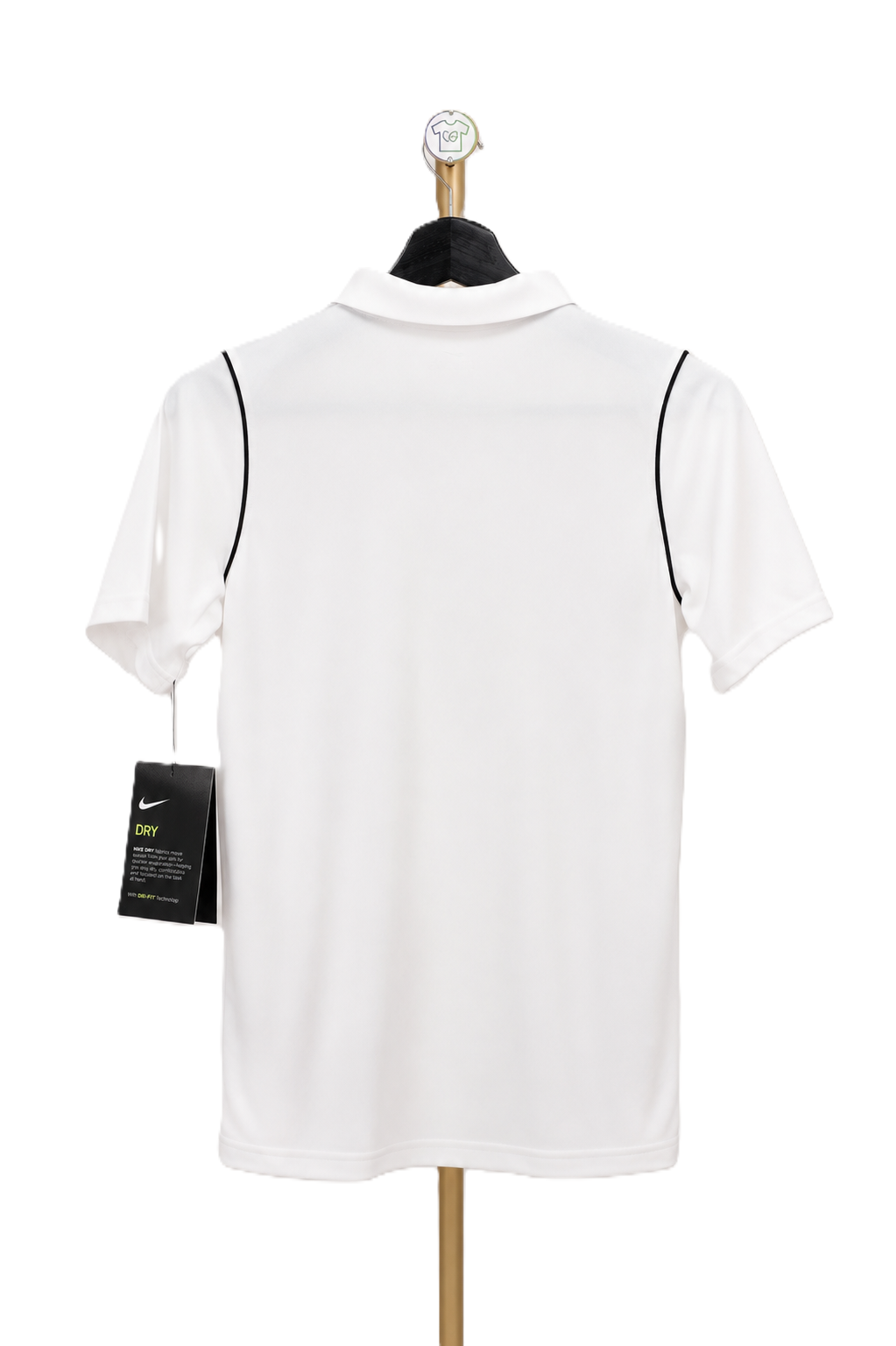 Tył białej koszulki polo Nike Dri-FIT dla dzieci na wzrost 147-158 cm.