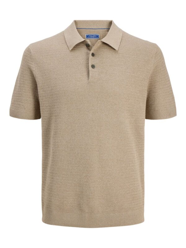 Polo dzianinowe bawełna premium Jack & Jones detal kołnierzyka przód