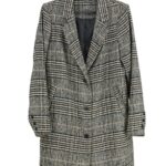Płaszcz damski w kratę księcia Walii jednorzędowy TXM Fashion przód