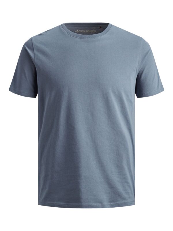 T-shirt męski gładki Jack & Jones w kolorze szaroniebieskim przód.