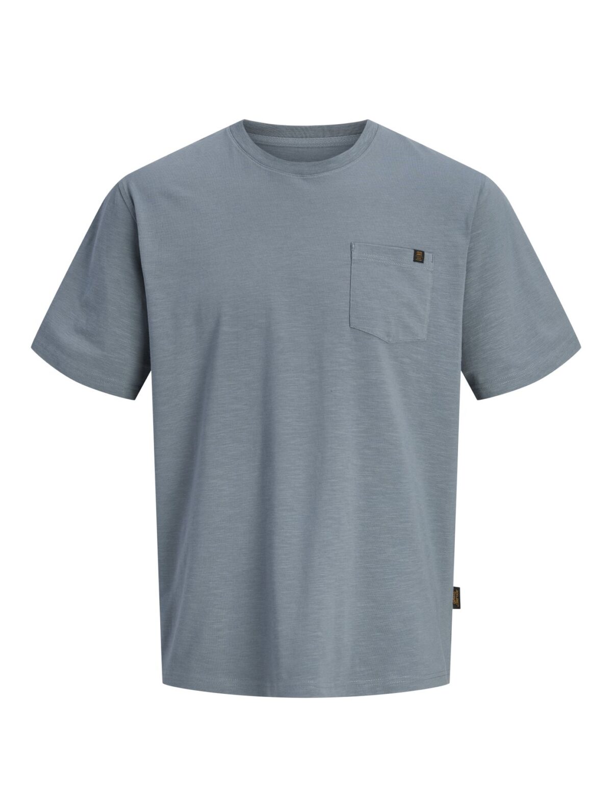 Koszulka męska bawełniana Jack & Jones z kieszonką stalowy błękit przód.