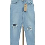 Jeansy Levis mom fit z dziurami na kolanach Levi's przód.