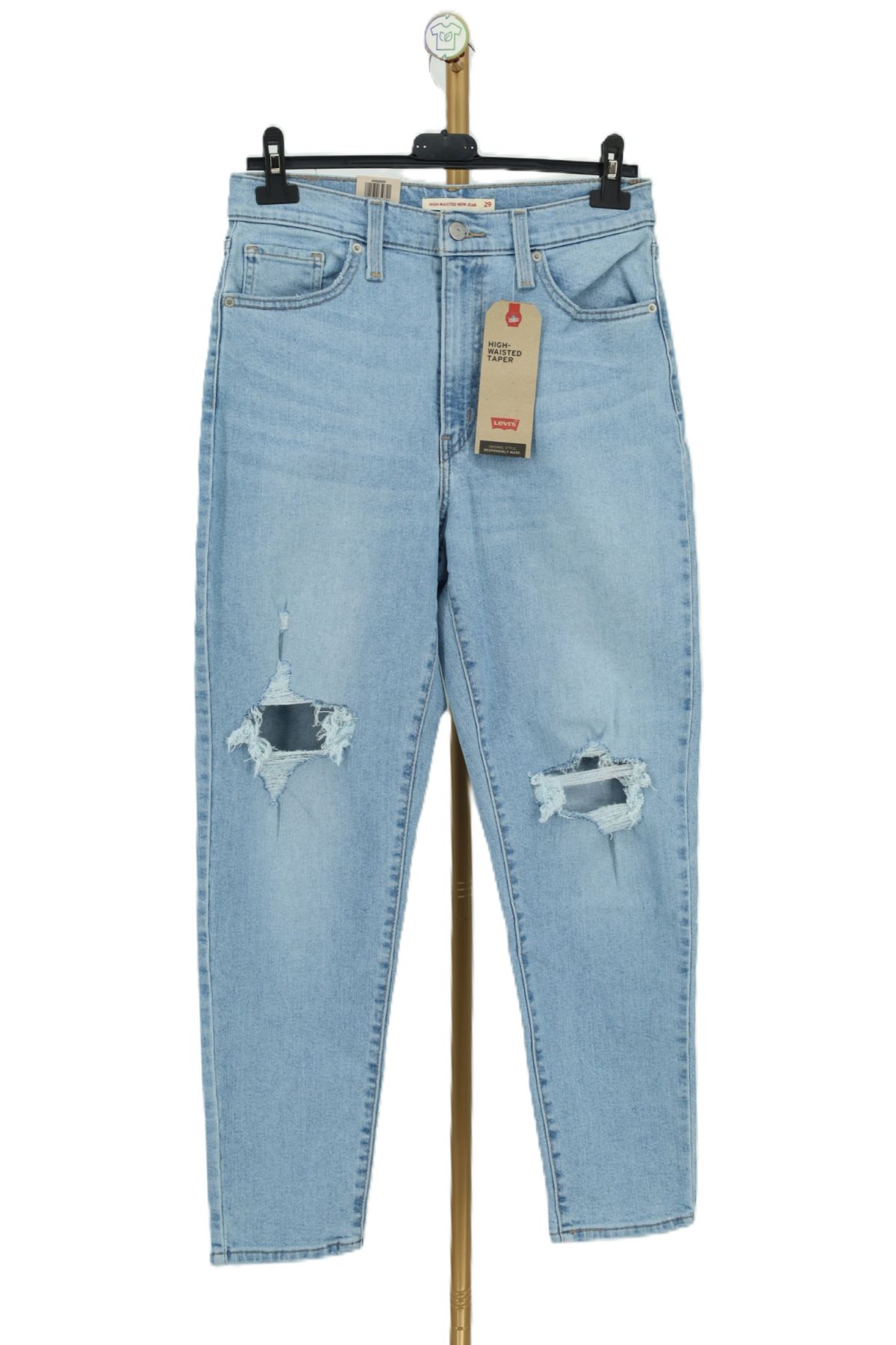 Jeansy Levis mom fit z dziurami na kolanach Levi's przód.