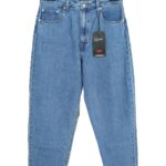 Błękitne spodnie Levis damskie damskie jeansowe z wysokim stanem Levi's High Loose Taper przód.